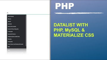 Datalist with PHP and MySQL