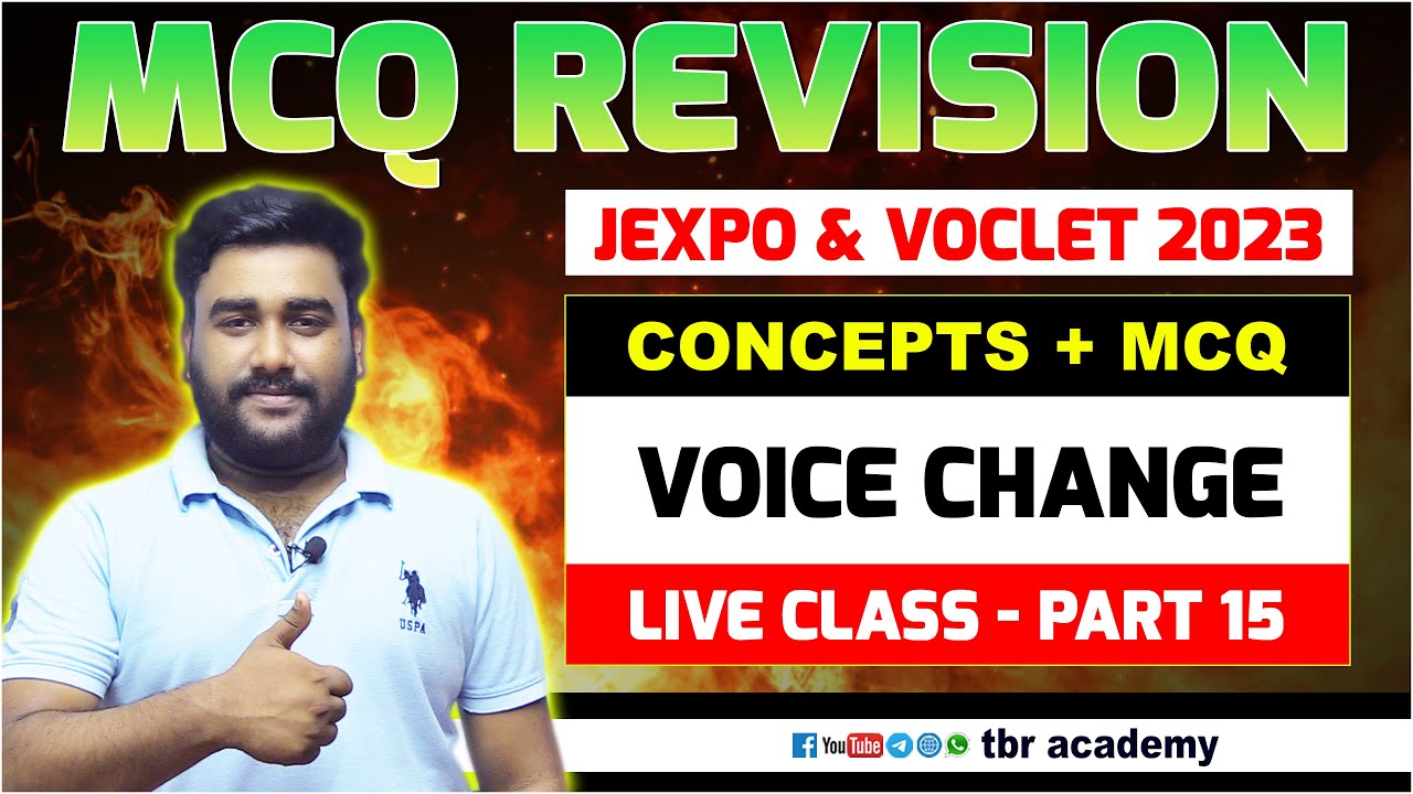 🔴JEXPO & VOCLET English MCQ Questions & Answers | Voice Change | Part ...
