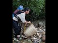 single mother and poor baby, go to the stream to make a living by fishing #Singlemomlife #videocatch