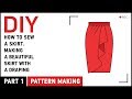 DIY: How to sew a skirt. Making a beautiful skirt with a draping. Pattern making.