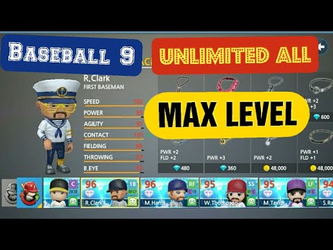 Baseball 9 MOD APK  MAX LEVEL Player UPGRADE 