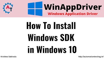 7. WinAppDriver Tutorial | How to Install Windows SDK in Windows 10