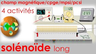 Champ magnétique SOLÉNOÏDE LONG 4 activités + compte-rendu. Intensité Spires CPGE pcsi mpsi ptsi sup