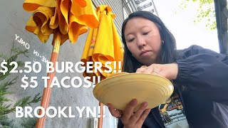 CHEAP EATS CRAWL in Brooklyn 🌮✨🍔 best tacos, $3 burgers, katsu sandos in Greenpoint