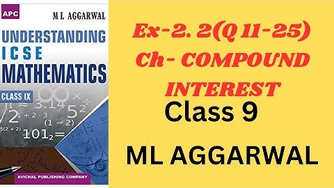 "ICSE Class 9 | Compound Interest | Ex 2.2ML Aggarwal | Understanding Mathematics"
