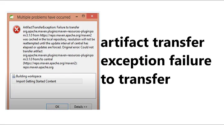 artifact transfer exception failure to transfer maven in STS | SpringToolSuite