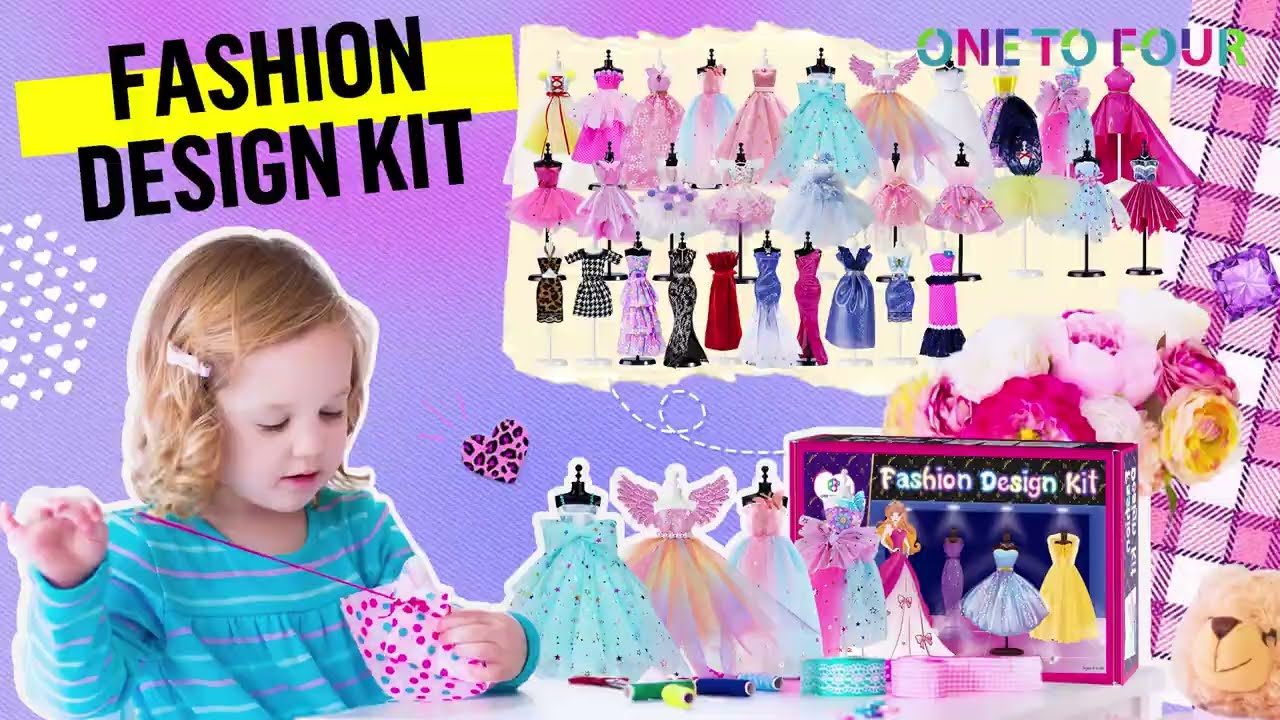 Sanlebi Fashion Designer Kits for Girls, Arts and Crafts Sewing kit with 3  Mannequins, Teen Girls Childs Birthday Gift for Age 6 7 8 9 10 11 12+