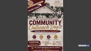 Mt. Olive Missionary Baptist Church Community Outreach Day set for August 30