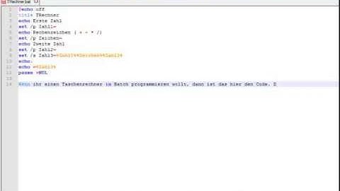 Batch Tutorial  #1 : Taschenrechner
