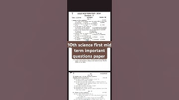 10th Science first mid term important questions paper 2025