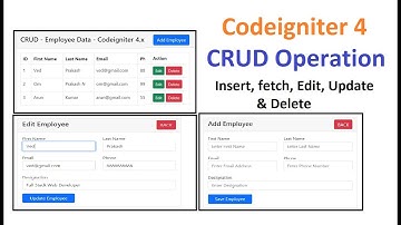 Codeigniter 4 CRUD Operation | CRUD Application in Codeigniter 4