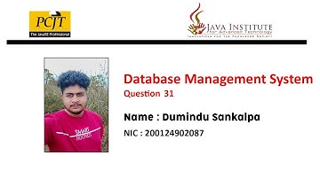 Question 31 | Java Institute | Database Management System Question set