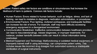 Certified Professional in Patient Safety Study Notes One