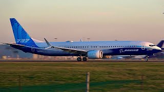 Boeing 737MAX-10 Test Aircraft Departing Ryanair Air base, London Stansted Airport