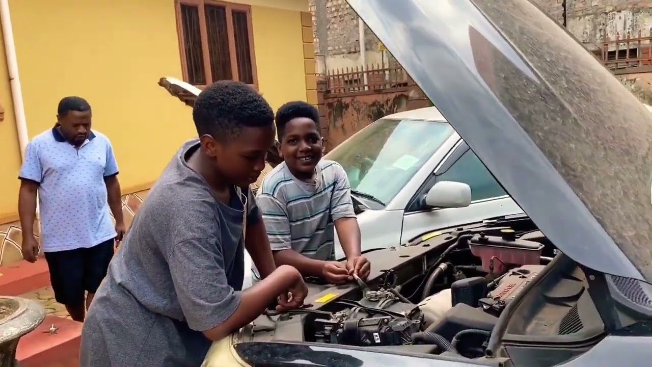 Kids Learn Fixing the Car in Uganda