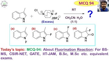 MCQ-94: About Fluorination Reaction: For BS-MS, CSIR-NET, GATE, IIT-JAM, etc., by Dr. Tanmoy Biswas
