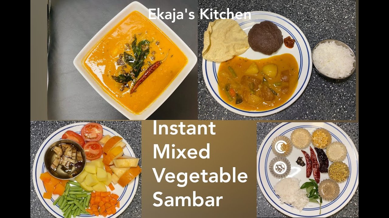 Instant Mixed Vegetable Sambar Mangalore Temple Style Sambar Easy