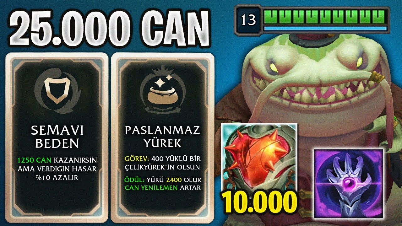 +10.000 ÇELİKYÜREK & 25.000 CAN ÖLÜMSÜZ TAHM KENCH! | LOL ARENA | Zegabon