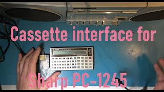 Cassette interface for Sharp PC-1245 pocket computer. Also Sanyo MX-315L boombox.