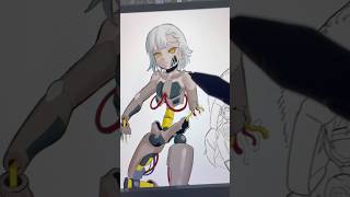 Mechanical anime girl #art #anime #drawing