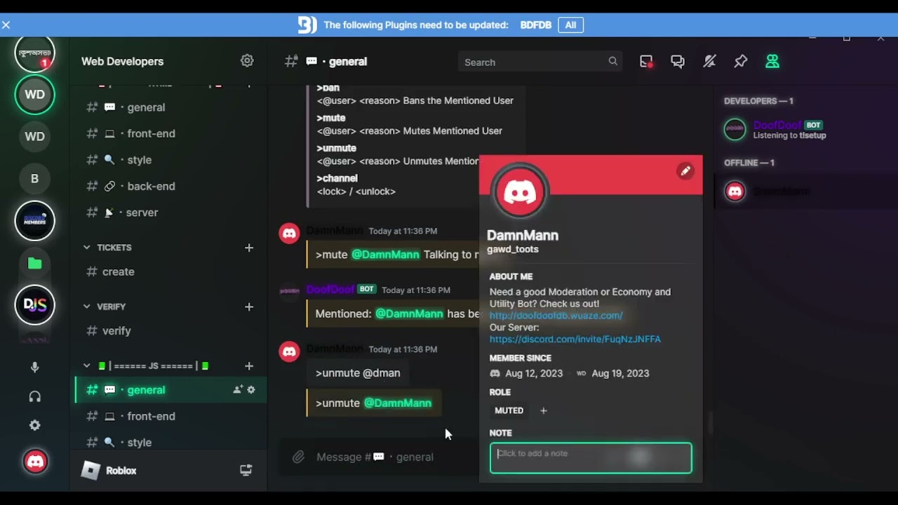 DOOFDOOF Economy / Moderation / Utility Bot