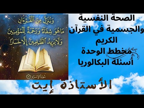 الصحة النفسية والجسمية في القرآن  مخطط أسئلة استنتاجية أسئلة البكالوريا تطبيقات الأستاذة إيت