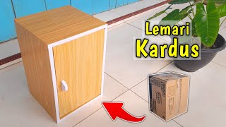 cara membuat lemari penyimpanan dari kardus