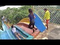 Indonesian Ladies on the Racer Slide at Water Kingdom Mekarsari