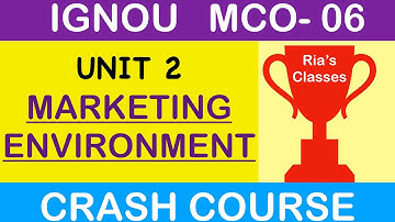 IGNOU MCOM | MCO 06 | MARKETING MANAGEMENT |  Unit2 | Marketing Environment | CRASH COURSE| PART 10