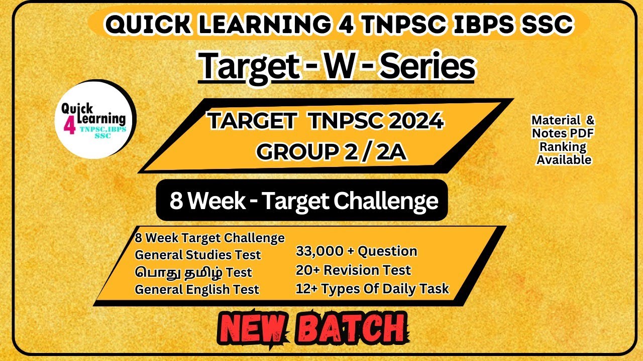 TNPSC Group 2/2A 2024 Study Plan and Test Series | Target Weekly Series ...