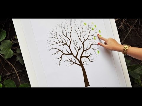 como fazer Árvore de digitais finger tree diy youtube