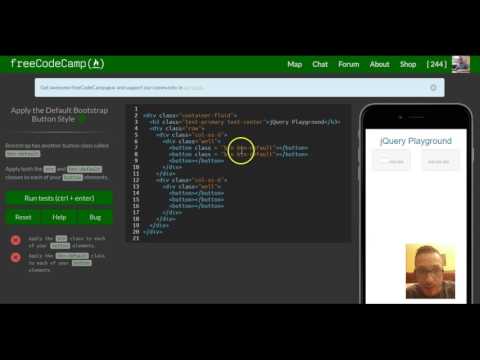 Apply the Default Bootstrap Button Style, freeCodeCamp Bootstrap Review, lesson 25