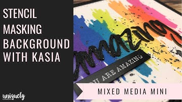 Mixed Media Mini Kit  Stencil Background Technique Kasia Leach