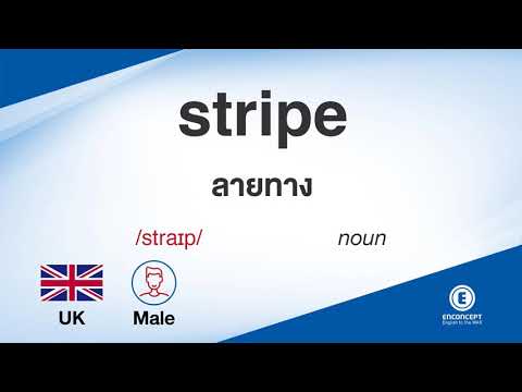 stripe ออกเสียงว่า แปลว่า อะไร แปลภาษาอังกฤษเป็นไทย By ENCONCEPT Dictionary