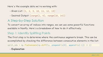 Creating Ranges from Indices in Python