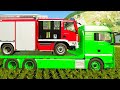 TRANSPORTING ALL Emergency Vehicles Fire trucks ON GARAGE WITH MAN TRUCKS IFarming Simulator 22 