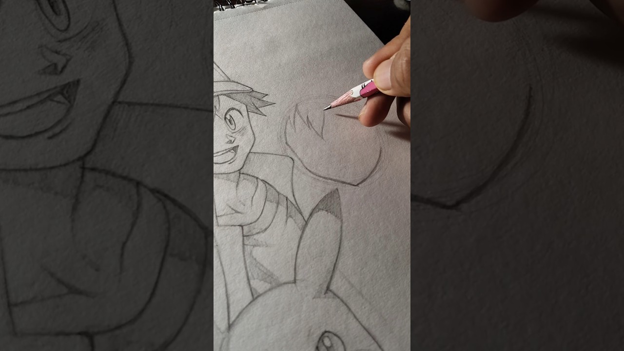 Drawing Ash And pikachu together 💀 