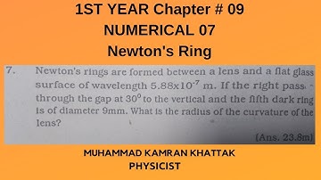 First Year Physics Chapter 09, NATURE OF LIGHT, Book Numerical 07 Solution.