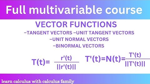 Understanding Tangent, Normal, and Binormal Vectors in Multivariable Calculus
