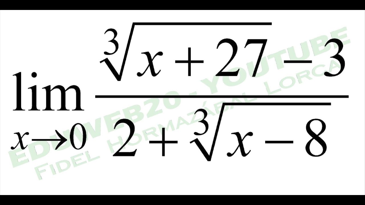 Matematica I Limites De La Forma 0 0 Cero Sobre Cero Video 14 YouTube matematica-i-limites-de-la-forma-0-0-cero-sobre-cero-video-14-youtube