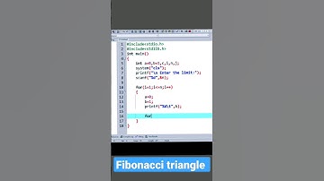 C Program To Generate Fibonacci Triangle|Fibonacci series in c #shorts