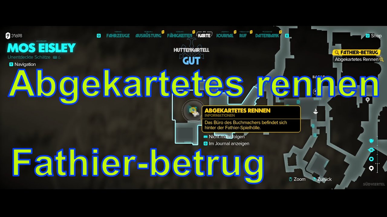 Abgekartetes rennen, Fathier betrug, Star Wars Outlaws