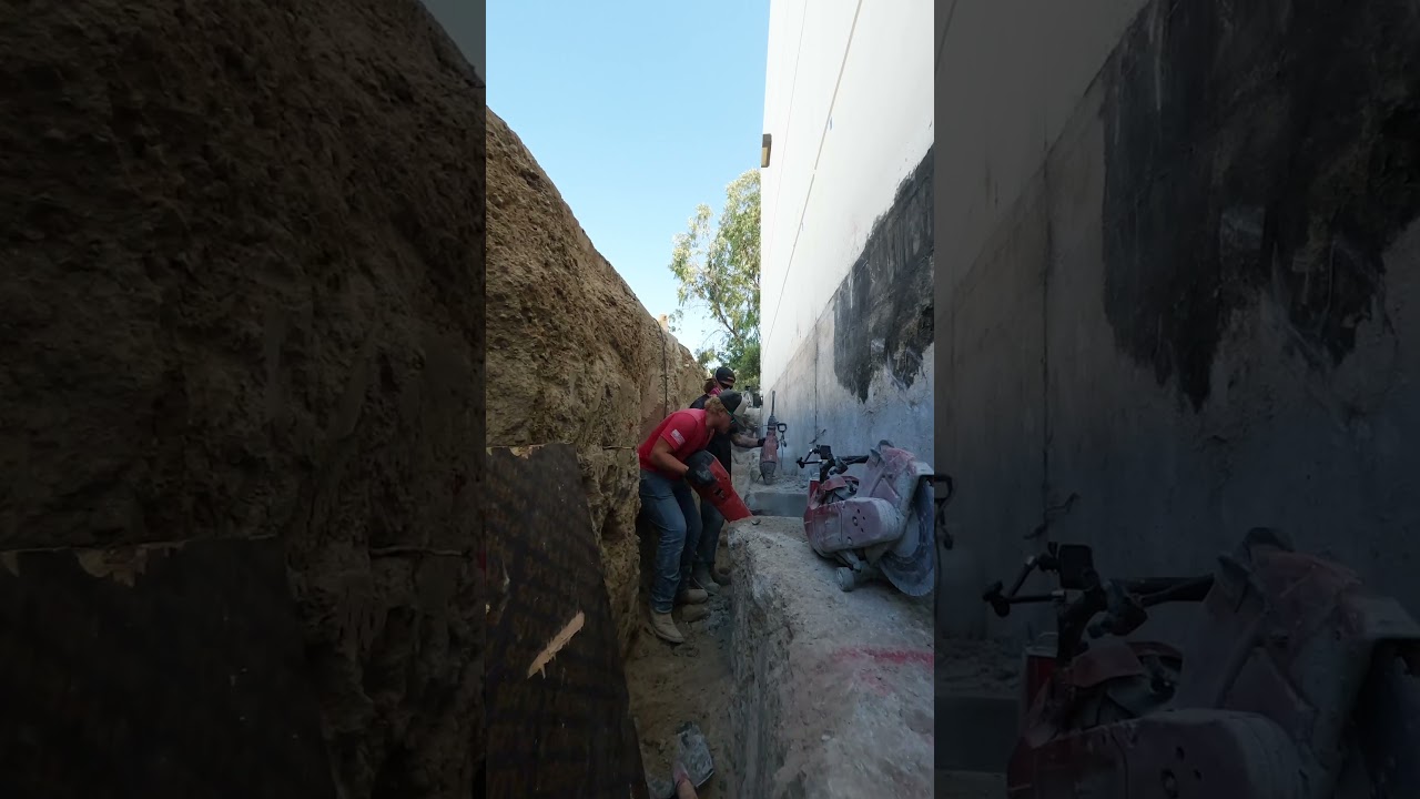 BIG TRENCHES For BIG WAREHOUSES With BIG SETTLING - Otay Mesa Foundation Repair. Video preview.