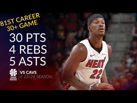 Jimmy Butler 30 pts 4 rebs 5 asts vs Cavs 23/24 season