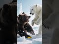 Who would win?.... Polar bear VS Kodiak bear? #animalclash #animalfight #apexpredator