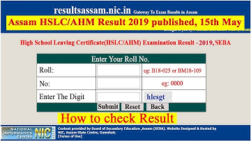 ASSAM HSLC RESULT 2019 PUBLISHED || CHECK SEBA RESULT 2019 ONLINE