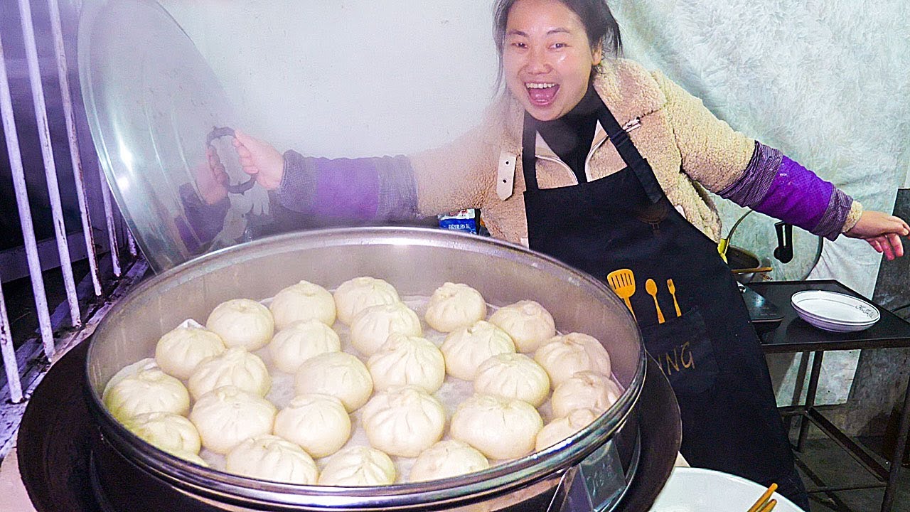 媳婦第一次蒸這麼多包子，猪肉筍乾包，真是出乎意料的好吃 | Dried pork with bamboo shoots is surprisingly delicious