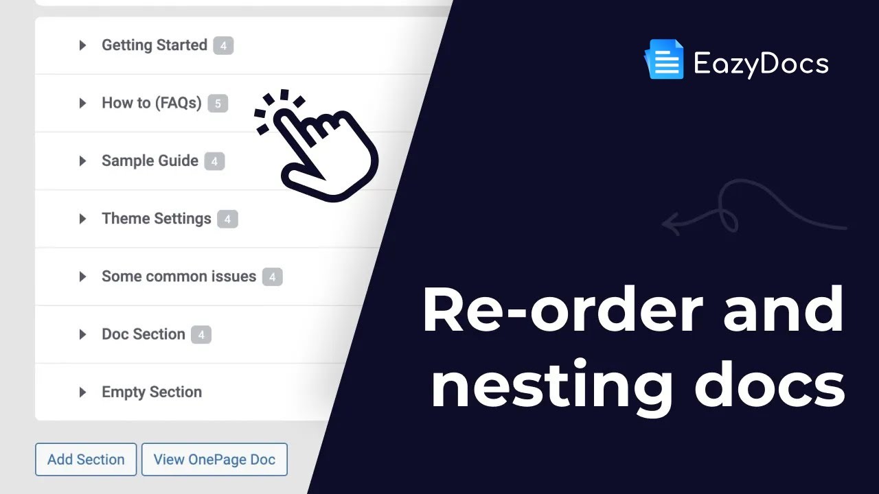 Re-order and nesting Docs the Smart Way in EazyDocs | Enhance your Docs ...