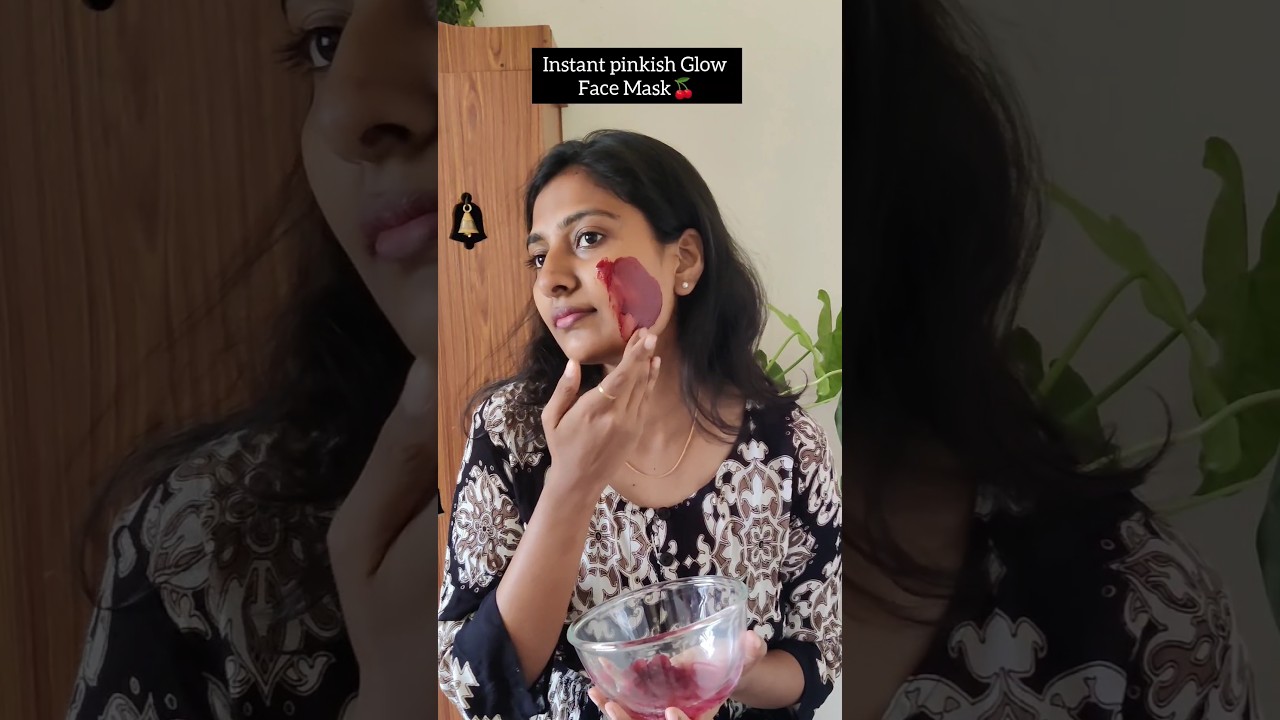 Instant pinkish Glow Face mask🍒💗Day 2/15✨