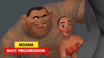 Moana | Moana Punching Face Maui Shot Progression | 3D Animation Internships
